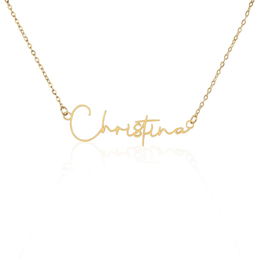 Non-Message Card Signature Style Custome Name Necklace