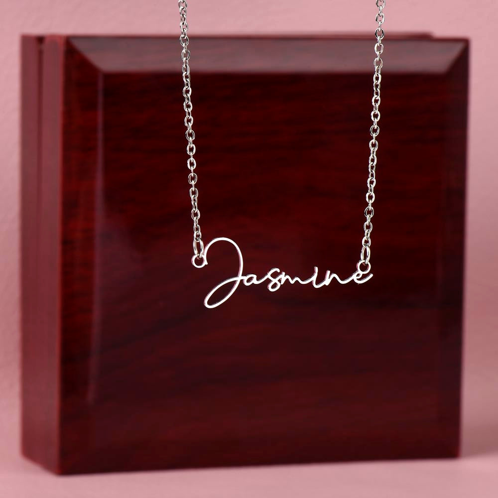 Non-Message Card Signature Style Custome Name Necklace