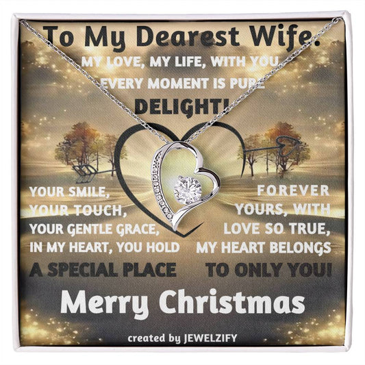 To My Dearest Wife - Merry Christmas - Forever Love Necklace